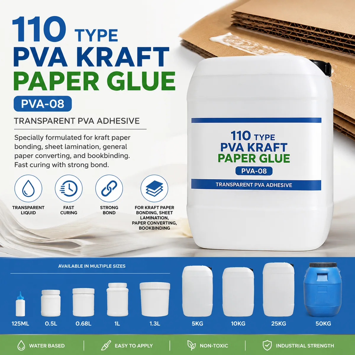 110 Type PVA Kraft Paper Glue - PVA-08