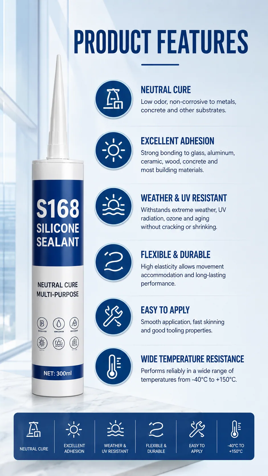 S168 Weather-resistant Silicone Sealant