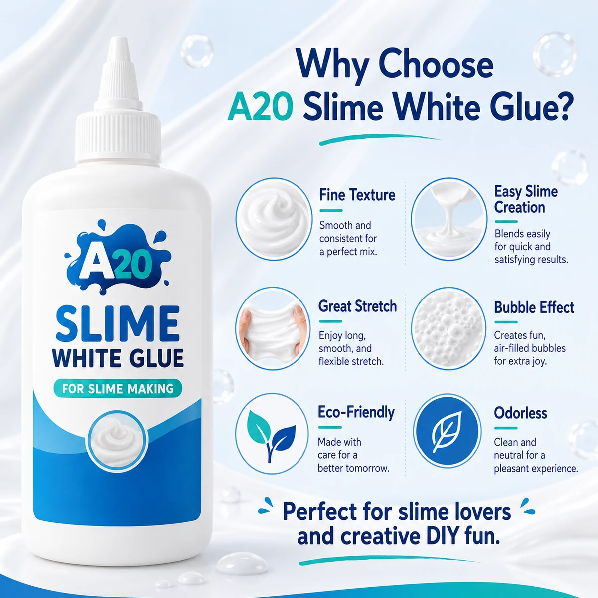 A20 Slime White Glue (16 fl oz / 473ml Bottle)