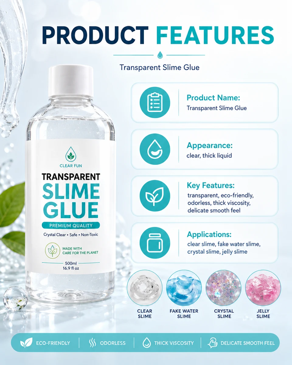 CLEAR FUN 150 Transparent Slime Glue (500ml)